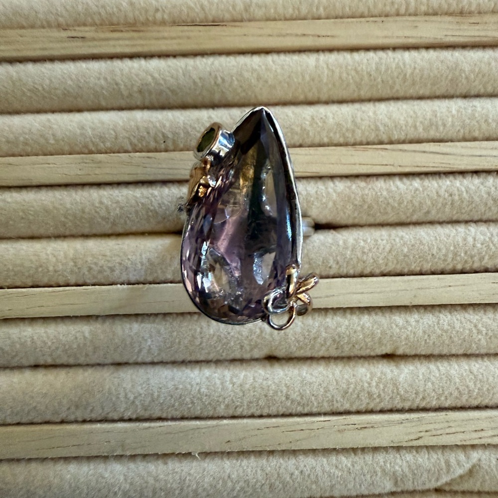 Elegant Ametrine Teardrop ring